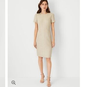 Ann Taylor Metallic Tweed Sheath Dress